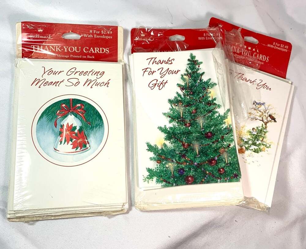 vintage Hallmark Thankyou Christmas Cards lot